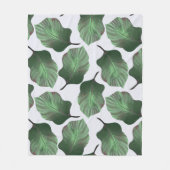 カンナトロピカナ熱帯葉グリーン フリースブランケット (正面)