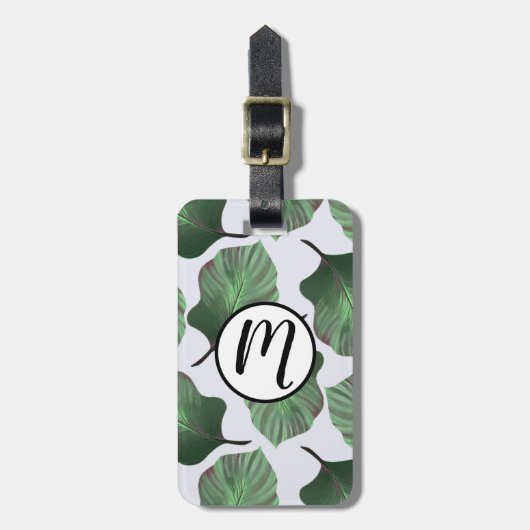 カンナトロピカナ熱帯葉グリーン ラゲッジタグ (正面縦)