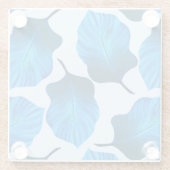 カンナトロピカナ葉ナ熱帯ブルー ガラスコースター (裏面)