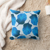 カンナトロピカナ葉ナ熱帯ブルー クッション (ブランケット)