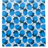 カンナトロピカナ葉ナ熱帯ブルー シャワーカーテン (正面)