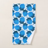 カンナトロピカナ葉ナ熱帯ブルー バスタオルセット (ハンドタオル)