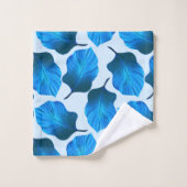 カンナトロピカナ葉ナ熱帯ブルー バスタオルセット (ウォッシュタオル)