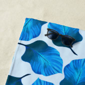 カンナトロピカナ葉ナ熱帯ブルー ビーチタオル (インサイチュ)