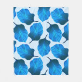 カンナトロピカナ葉ナ熱帯ブルー フリースブランケット (正面)