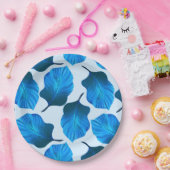 カンナトロピカナ葉ナ熱帯ブルー ペーパープレート (パーティー)