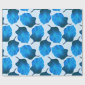 カンナトロピカナ葉ナ熱帯ブルー ラッピングペーパー (フラット)