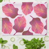 カンナトロピカ葉ナのピンク キッチンタオル (折り畳み)