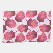 カンナトロピカ葉ナのピンク キッチンタオル (横)