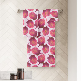 カンナトロピカ葉ナのピンク バスタオルセット