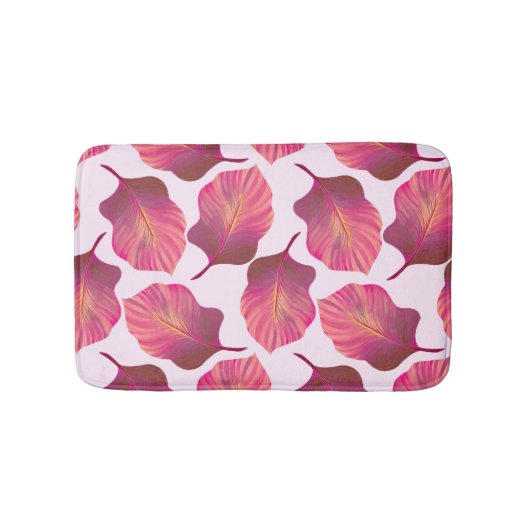 カンナトロピカ葉ナのピンク バスマット (正面)