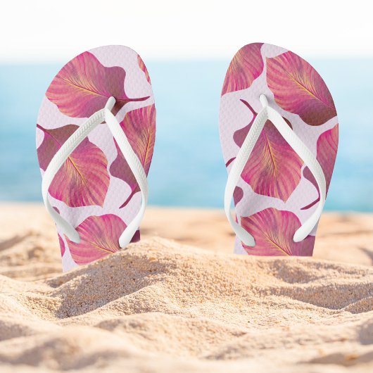 カンナトロピカ葉ナのピンク ビーチサンダル