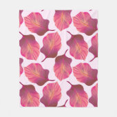 カンナトロピカ葉ナのピンク フリースブランケット (正面)