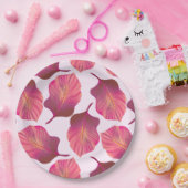 カンナトロピカ葉ナのピンク ペーパープレート (パーティー)