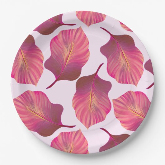 カンナトロピカ葉ナのピンク ペーパープレート (正面)