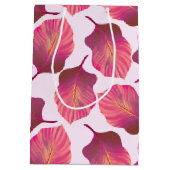 カンナトロピカ葉ナのピンク ミディアムペーパーバッグ (裏面)