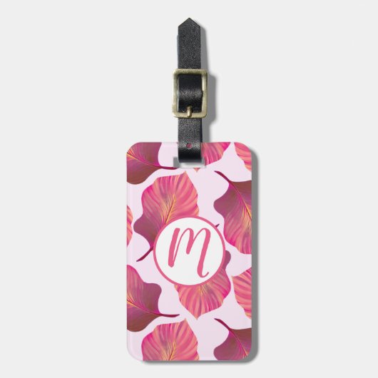 カンナトロピカ葉ナのピンク ラゲッジタグ (正面縦)