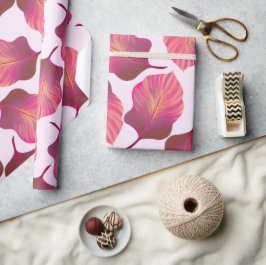 カンナトロピカ葉ナのピンク ラッピングペーパー