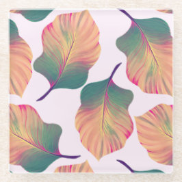 カンナトロピカ葉ナンズインパステル ガラスコースター