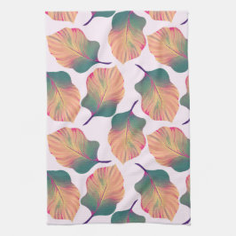 カンナトロピカ葉ナンズインパステル キッチンタオル