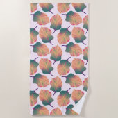 カンナトロピカ葉ナンズインパステル ビーチタオル (正面)