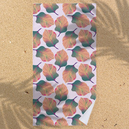 カンナトロピカ葉ナンズインパステル ビーチタオル