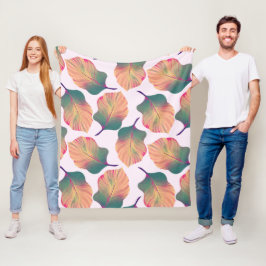 カンナトロピカ葉ナンズインパステル フリースブランケット