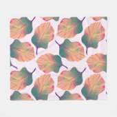 カンナトロピカ葉ナンズインパステル フリースブランケット (正面(横))