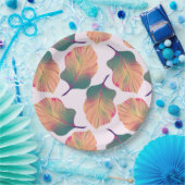 カンナトロピカ葉ナンズインパステル ペーパープレート (パーティー)