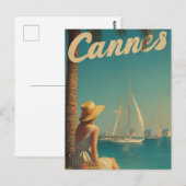 カンヌのヴィンテージ旅行 ポストカード (正面/裏面)