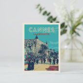 カンヌコートダジュールFranceクロワゼットのレトロな景色 ポストカード (スタンド正面)