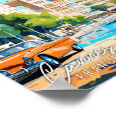 カンヌフランスアートヴィンテージ旅行イラストレーション ポスター (角)