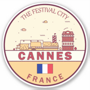 カンヌフランスシティスカイラインエンブレム シール