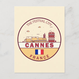 カンヌフランスシティスカイラインエンブレム ポストカード