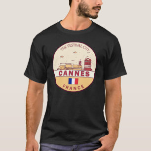 カンヌフランスシティスカイラインエンブレム Tシャツ