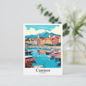 カンヌフランスヴィンテージトラベルポートレート ポストカード (スタンド正面)