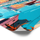 カンヌフランスヴィンテージ旅行イラストレーション ポスター (角)