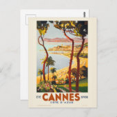 カンヌ – コートダジュールFrance Vintage Poster 1935 ポストカード (正面/裏面)