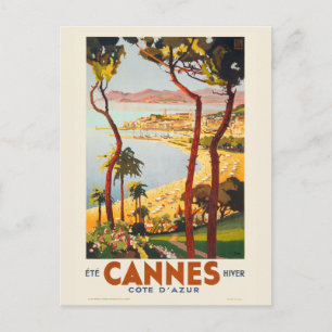 カンヌ – コートダジュールFrance Vintage Poster 1935 ポストカード