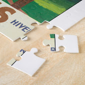 カンヌCote d'Azurヴィンテージ旅行ポスター ジグソーパズル (側面)