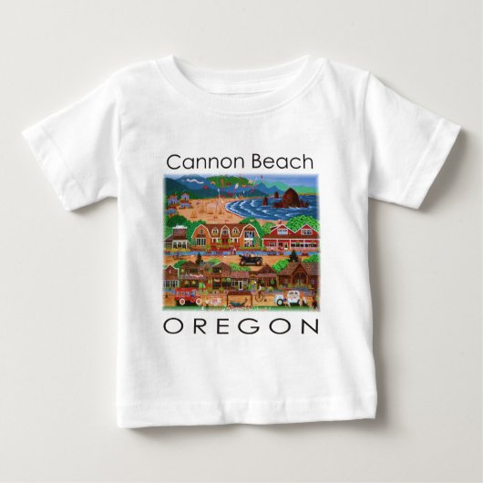 カンノンビーチ 〜 オレゴン州 ベビーTシャツ (正面)