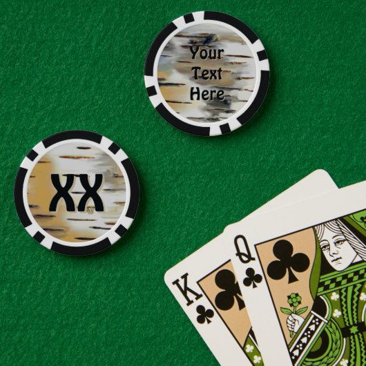 カンバの樹皮 ポーカーチップ (ポーカーテーブル (ダブル))