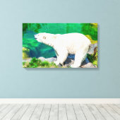 カンバスのシロクマ キャンバスプリント (インサイチュ (ウッドフロア))