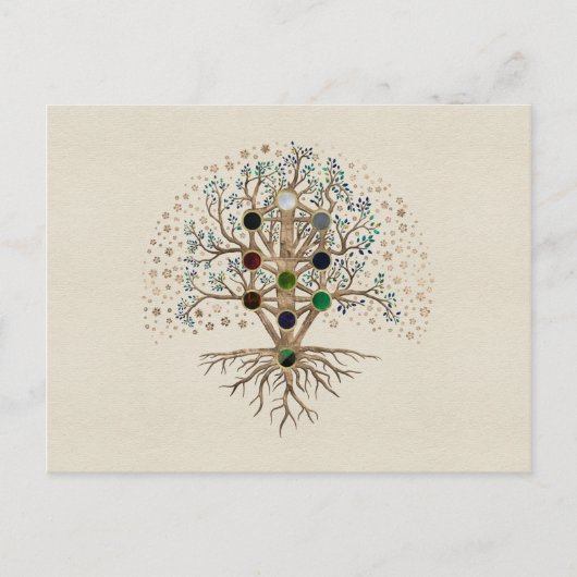 カンバス上の命の木カバラ ポストカード (正面)