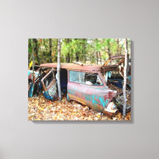 カンバス1957 Chevy Nomad Nostalgia Junkyard Art キャンバスプリント (正面)