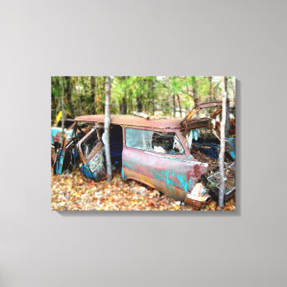 カンバス1957 Chevy Nomad Nostalgia Junkyard Art キャンバスプリント
