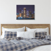 カンバス – Chicago Skyline Illinois with Night Sky キャンバスプリント (インサイチュ (寝室))