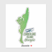 カンバーランド島ジョージアの地図 シール (シート)