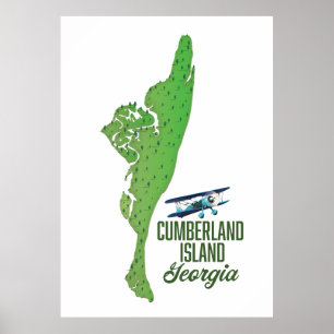カンバーランド島ジョージアの地図 ポスター