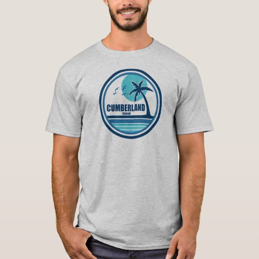カンバーランド島ジョージアヤシの木と鳥 Tシャツ (正面)